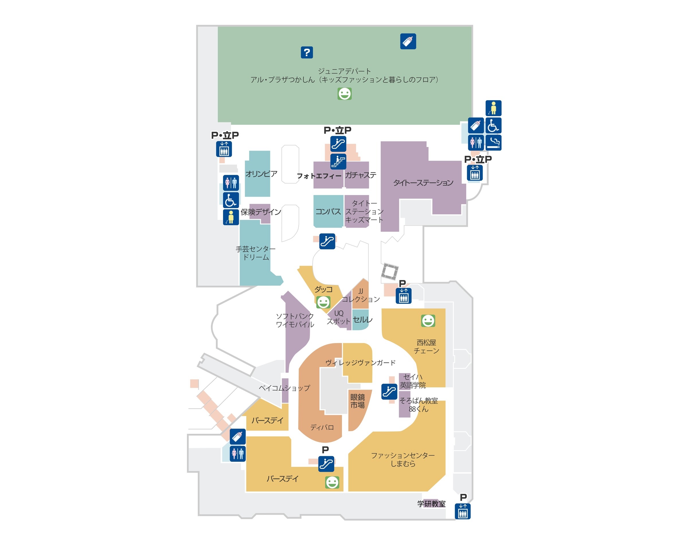 グンゼタウンセンターつかしんひがしまち3Fフロアマップ